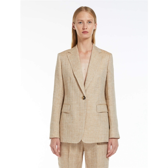 Max Mara Studio Palau Blazer, Beige Herring-Bone